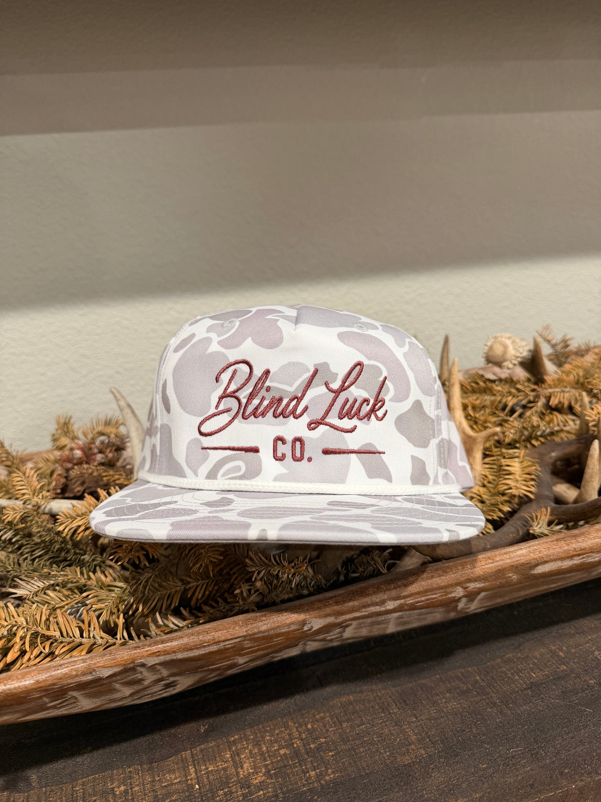 Blind Luck Co Blizzard Camo Maroon