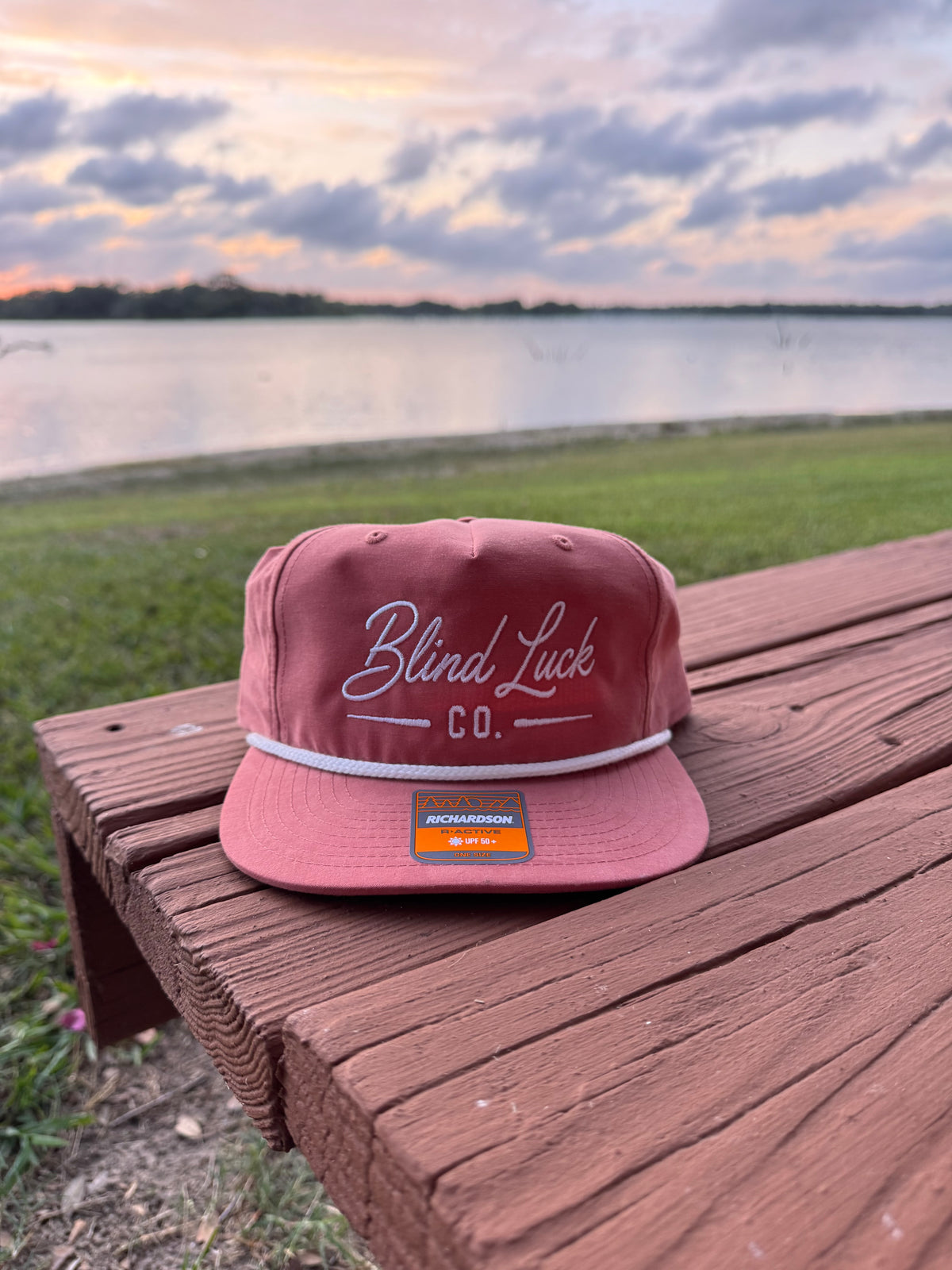 Blind Luck Co Cursive Rope Hat Dusty Red