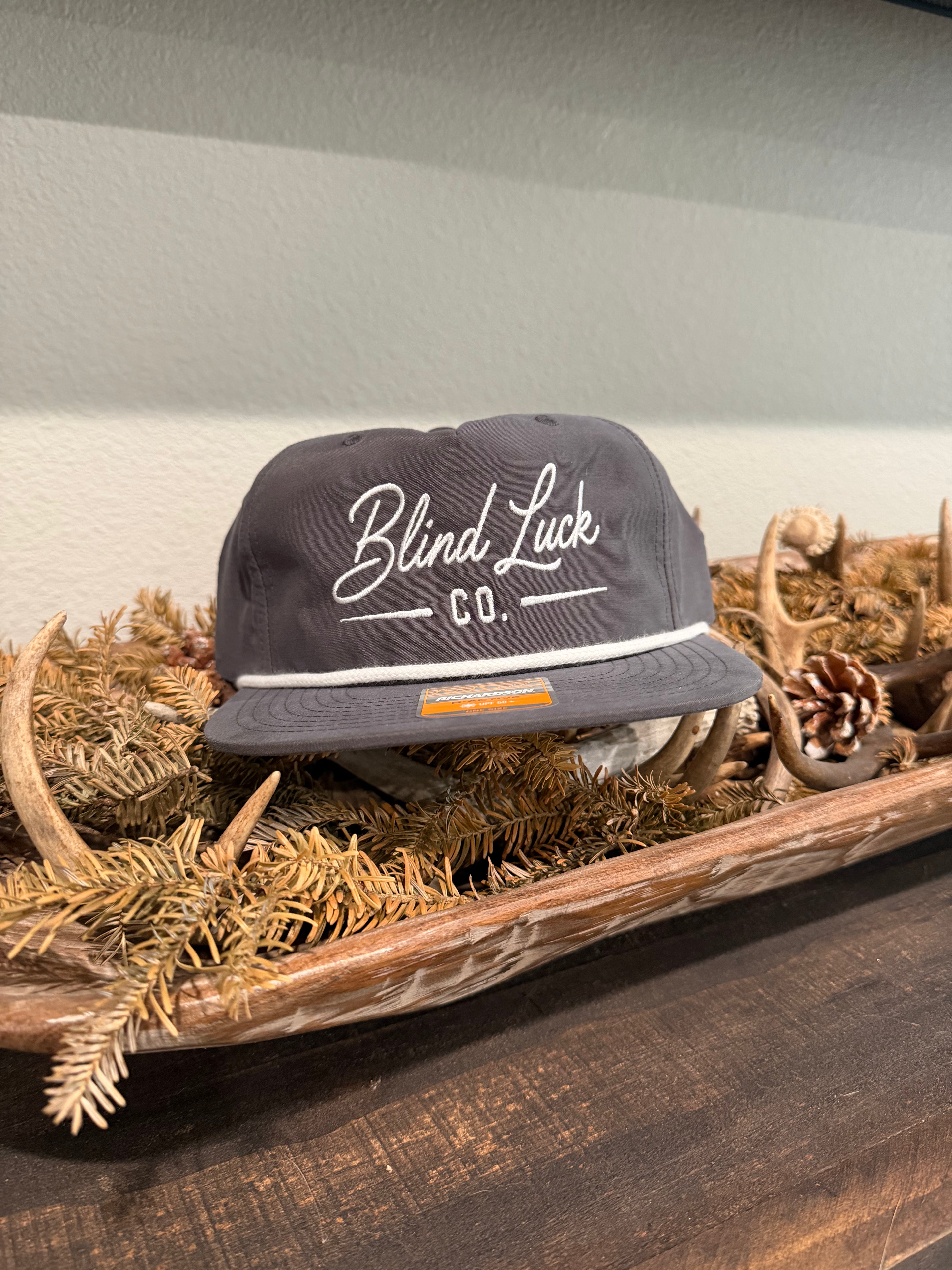 Blind Luck Co Cursive Rope Hat Gray
